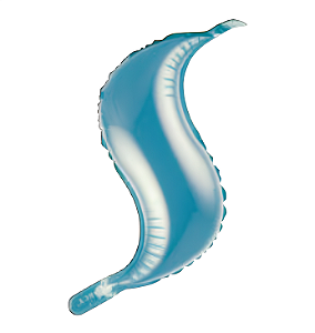 Balão Metalizado Cauda de Sereia 25,5X62cm com 2 unidades - Azul Tiffany