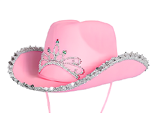 Chapéu CowGirl Curvado Coroa com 1 unidade - Rosa