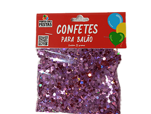 Confete para balão Holográfico Hexagonal 3mm 20g com 1 unidade - Cores - Rosa