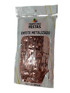 Cortina Decorativa Metalizada 1X2 metros com 1 unidades - Ouro Rose