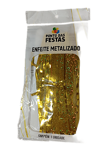 Cortina Metalizada Ponto Holografica 1X2 metros com 1 unidade -  Dourado