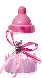 Mamadeira Decorada 9X4cm com 12 unidades - Rosa