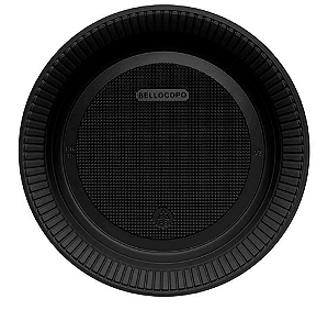 Prato Plástico 15cm com 10 unidades  - Preto