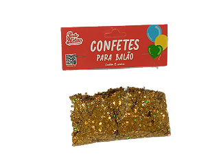 Confete para Balão Mini Estrela Holografica 3mm 15g c/ 1 unid. - Dourado