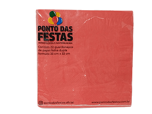 Guardanapo de Papel Dupla Camada 33x33cm c/ 1 unid. - Vermelho