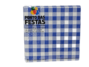 Guardanapo de Papel Dupla Camada Xadrez 33x33cm c/ 20 unidades - Azul