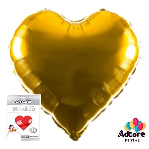 Balão Metalico Coração Art-Latex  Ouro - 24