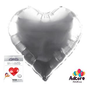 Balão Metalico Coração Art-Latex  Prata - 18