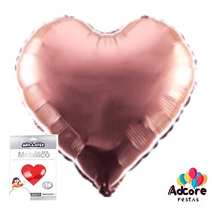 Balão Metalico Coração Art-Latex  Rose Gold - 24
