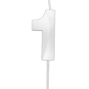 Vela Mini Design Branco Perolizada Número - 1