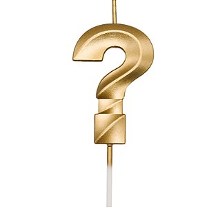 Vela Mini Design Dourado Número - Interrogação
