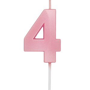 Vela Mini Design Rosa Candy Color Número - 4