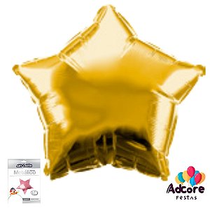 Balão Metalico Estrela Art-Latex Ouro 18