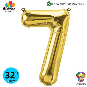 Balão Metálico Número Art-Latex 32" - Art-Latex - Ouro - 7