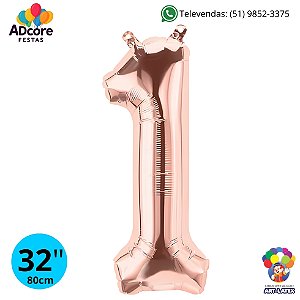 Balão Metálico Número Art-Latex 32" - Art-Latex - Rose Gold - 1