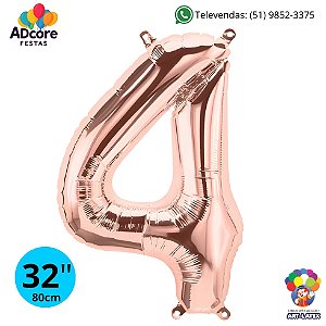 Balão Metálico Número Art-Latex 32" - Art-Latex - Rose Gold - 4