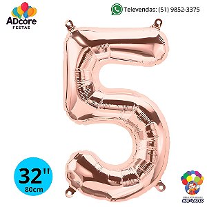 Balão Metálico Número Art-Latex 32" - Art-Latex - Rose Gold - 5