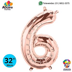 Balão Metálico Número Art-Latex 32" - Art-Latex - Rose Gold - 6