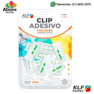 Clip Adesivo Multiuso Alça Ganho c/ 10 unid. - Fixa Balão