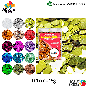 Confete Metalizado para Balão 0,1 cm 15g - Dourado