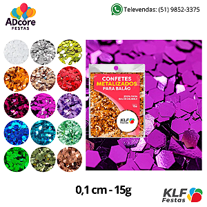 Confete Metalizado para Balão 0,1 cm 15g - Rosa