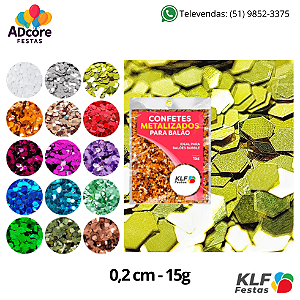 Confete Metalizado para Balão 0,2 cm 15g - Dourado