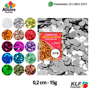 Confete Metalizado para Balão 0,2 cm 15g - Prata
