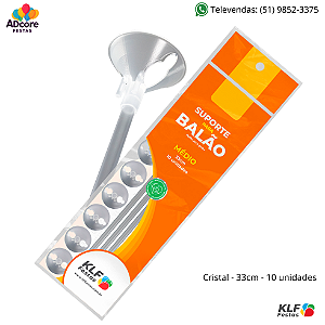 Suporte para Balão Médio 33cm c/ 10 unid. - Cristal