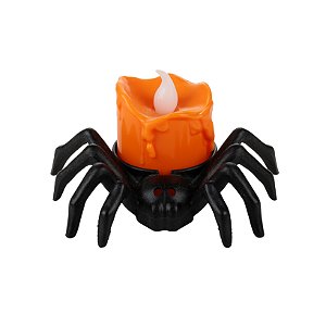 Vela de Led Aranha Halloween Sortido 8,5cm – 1 unidade – Silver Festas – Adcore Festas