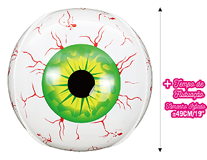 Balão Metalizado Halloween Olhos 4D 22” 56cm – Silver Festas – Adcore Festas
