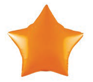 Balão Metalizado 18" 45cm Estrela c/1 unid. - Laranja