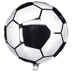 Mini Balão Metalizado 10" 25cm Bola de Futebol c/10 unid. - Preto