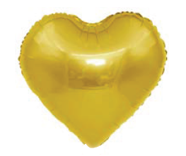 Balão Metalizado 10" 25cm Coração c/20 unid. – Dourado