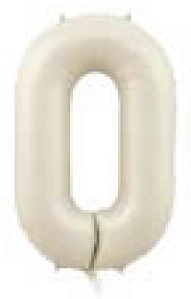 Balão Metalizado 16" Número 0 c/1 unid. - Creme (Fracionado)