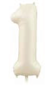 Balão Metalizado 16" Número 1 c/1 unid. - Creme (Fracionado)