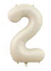 Balão Metalizado 16" Número 2 c/1 unid. - Creme (Fracionado)