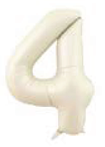 Balão Metalizado 16" Número 4 c/1 unid. - Creme (Fracionado)