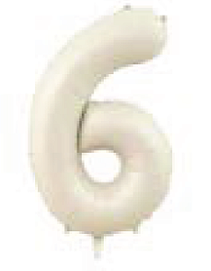 Balão Metalizado 16" Número 6 c/1 unid. - Creme (Fracionado)