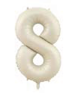 Balão Metalizado 16" Número 8 c/1 unid. - Creme (Fracionado)