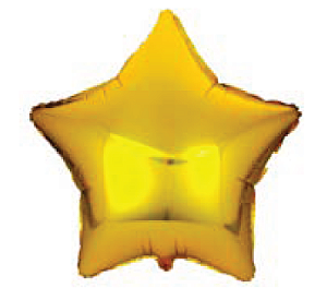 Balão Metalizado 5" 12,5cm Estrela c/20 unid. - Dourado