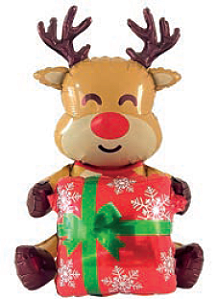 Balão Metalizado Rena Presente 95×72,5cm c/1 unid.