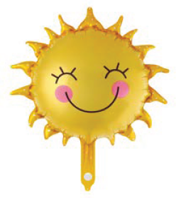 Balão Metalizado 38×47cm Sol c/1 unid.