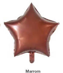 Balão Metalizado 17" 43×43cm Estrela Fosca c/1 unid. - Marrom