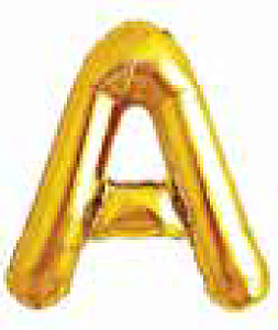 Balão Metalizado Letra 16" 40cm c/1 unid. Dourado - A