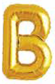Balão Metalizado Letra 16" 40cm c/1 unid. Dourado - B