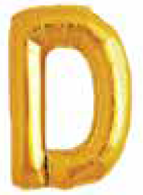 Balão Metalizado Letra 16" 40cm c/1 unid. Dourado - D