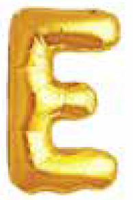 Balão Metalizado Letra 16" 40cm c/1 unid. Dourado - E