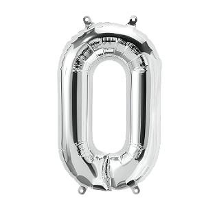 Balão Metalizado Número 16" 40cm  c/1 unid. Prata - 0
