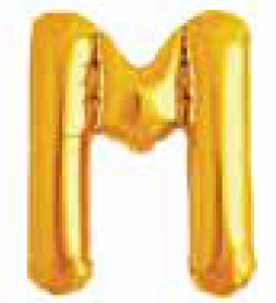 Balão Metalizado Letra 16" 40cm c/1 unid. Dourado - M