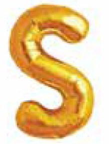 Balão Metalizado Letra 16" 40cm c/1 unid. Dourado - S